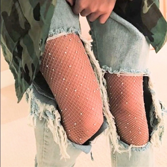 Urban Outfitters Rhinestone Fishnet 